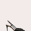 Donne Balenciaga Scarpe Estive | Decollete Slingback Vlogo Signature In Pelle Verniciata 80 Mm Donna Nera 34.5