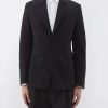 Uomini Alexander McQueen Abiti | Blazer In Misto Cotone Con Risvolto Classico - Uomo - Nero