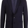 Donne Dunhill Abiti | Blazer Monopetto Con Scollo A V - Uomo - Spandex/Elastan/Poliammide/Viscosa/Viscosa/Poliestere/Spandex/Elastan - 48 - Blu