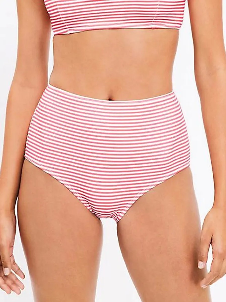 Donne Reiss Costumi Da Bagno | Slip Bikini A Vita Alta A Righe Da Spiaggia Loft