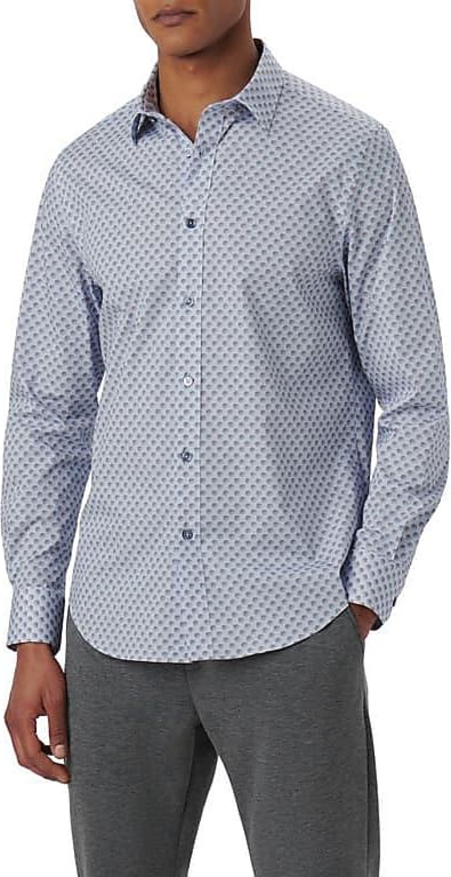 Uomini Luca Faloni Camicie | Camicia Abbottonata Con Stampa A Pois Astratti A Forma Di Julian In Blu Aria A Nordstrom, Taglia Xxx-Large