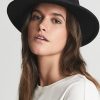 Donne Tutti i santi Cappelli | Ashbourne - Cappello Fedora In Lana Nera, M/L