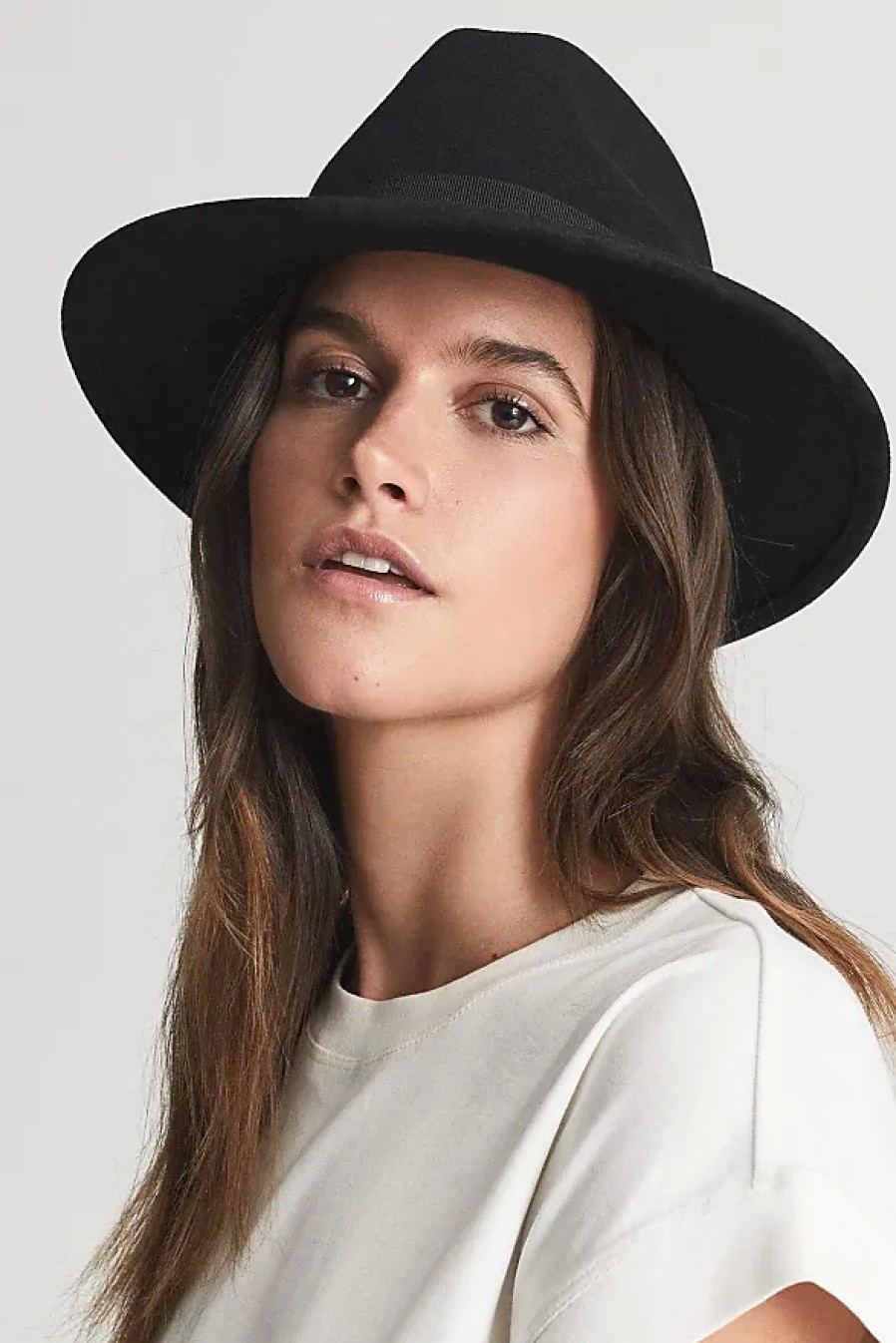 Donne Tutti i santi Cappelli | Ashbourne - Cappello Fedora In Lana Nera, M/L