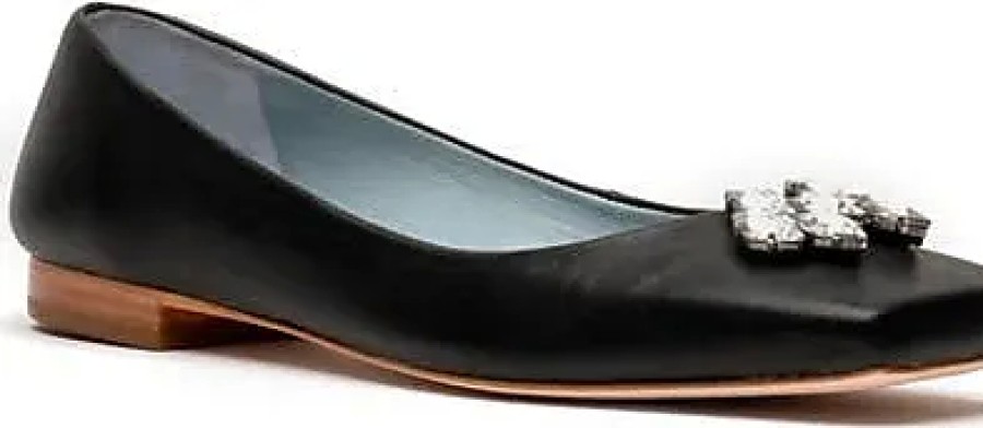 Donne Prada Scarpe Di Pelle | Piatto In Pelle Napa Con Punta Quadrata Nero A Nordstrom, Taglia 6.5