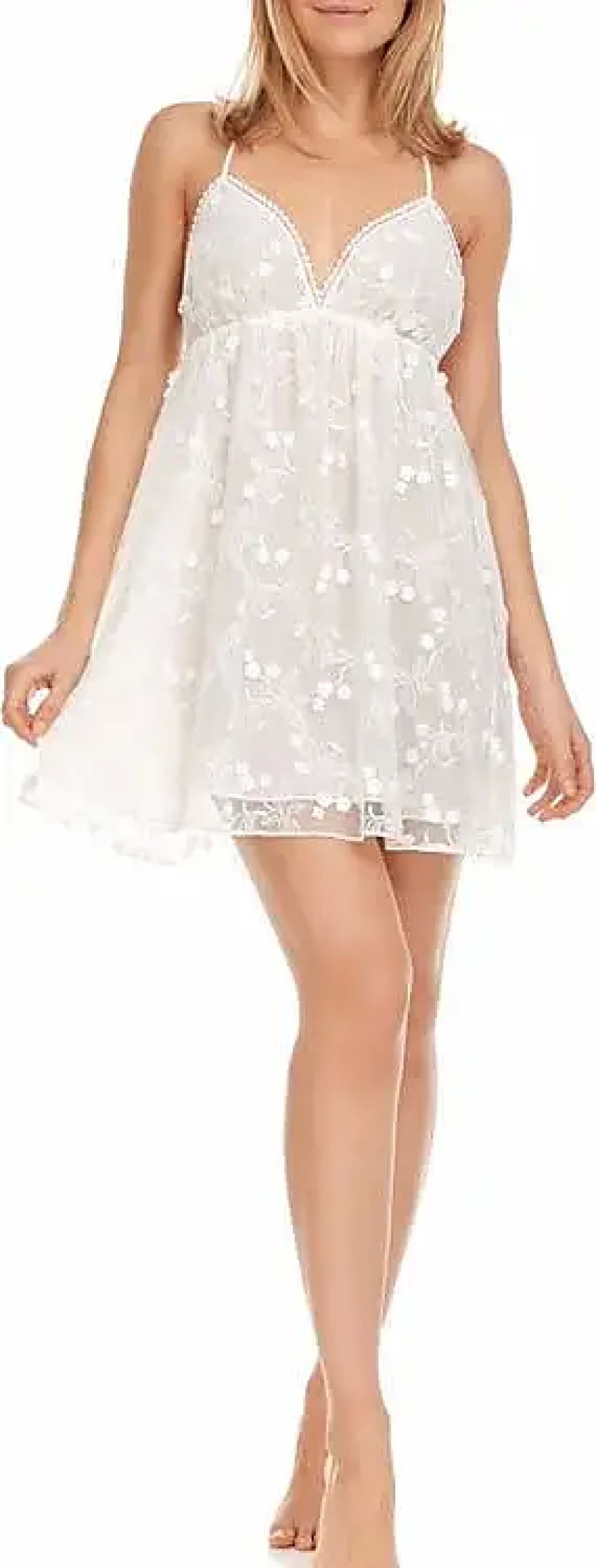 Donne In fiore di Jonquil Abbigliamento Da Salotto | Chemise Ricamata Floreale Meg In Avorio A Nordstrom, Taglia X-Small