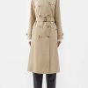 Donne Maje Cappotti | Trench Waterloo In Gabardine Di Cotone - Donna - Beige