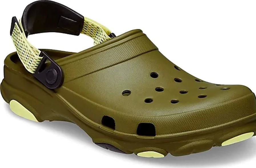 Donne Crocs Pantofole | Scarpe Classiche Per Zoccoli Per Tutti I Terreni (Calce/Multi Marmorizzato).