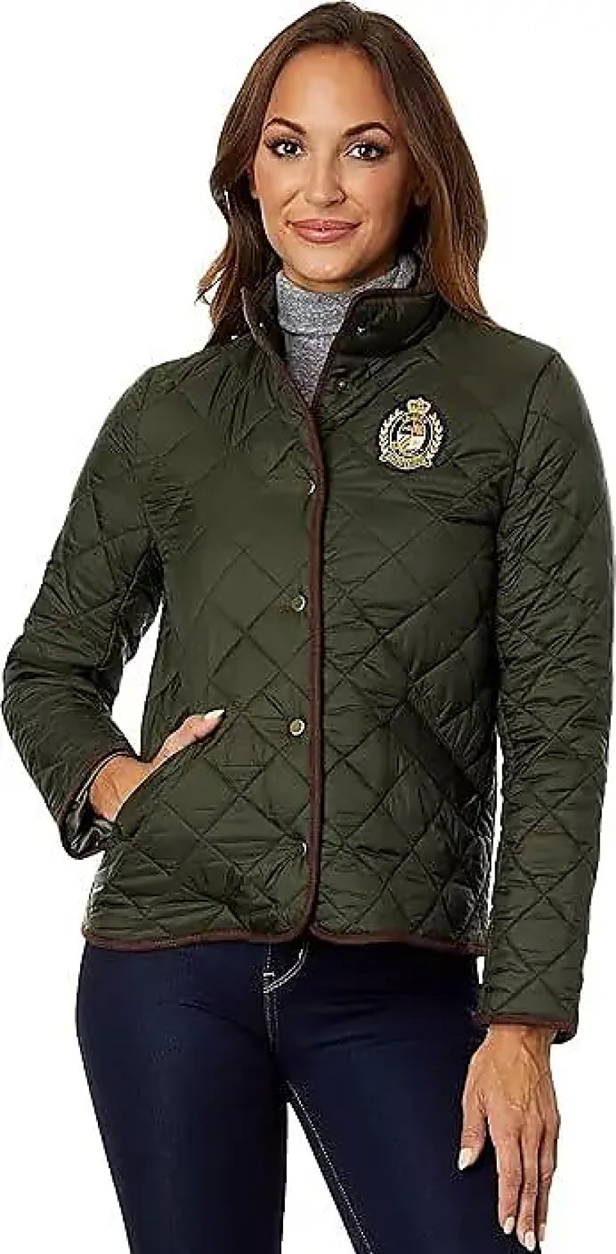 Donne Moncler Giacche | Abbigliamento Da Donna Trapuntato Crestato Foderato In Pile (Litchfield Loden).