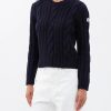 Donne polo Ralph Lauren Maglioni | Maglione In Nylon Lavorato A Trecce - Donna - Blu Scuro