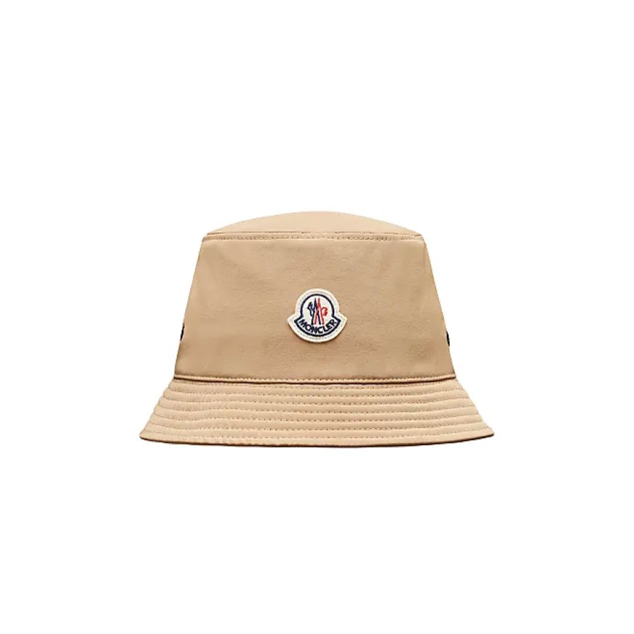 Donne Moncler Cappelli | Cappello Da Pescatore In Cotone Beige Taglia M