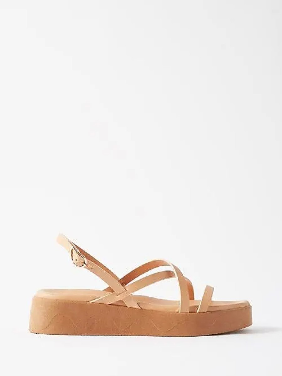 Donne Tutti i santi Sandali | Sandali Flatform Slingback In Pelle Silia - Donna - Naturali