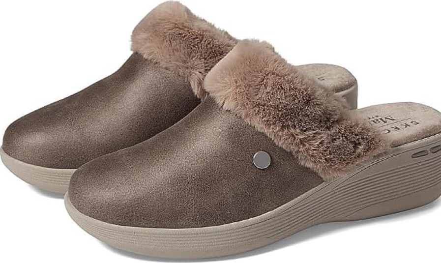 Donne Lusingato Pantofole | Martha Stewart - Pier Lite - Scarpe Da Donna Cozy High (Tortora Scuro).