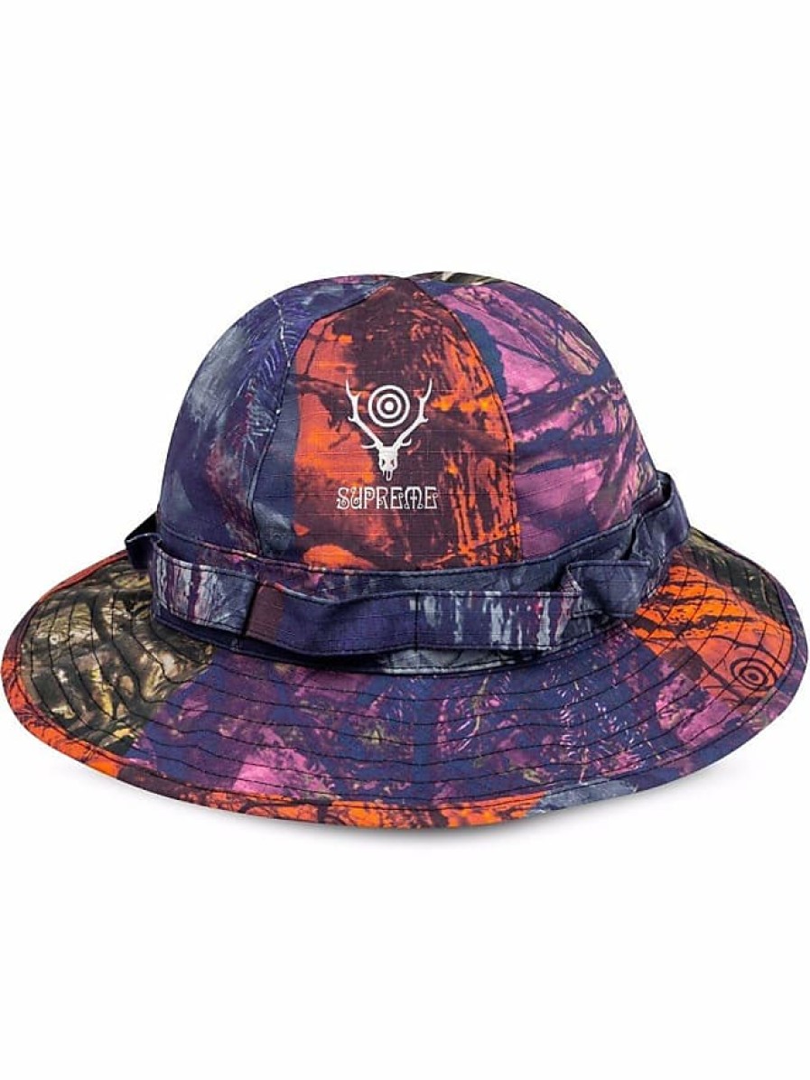 Uomini Quiksilver Cappelli | Cappello X South2 West8 Camo Jungle - Unisex - Poliestere - S/M - Arancione