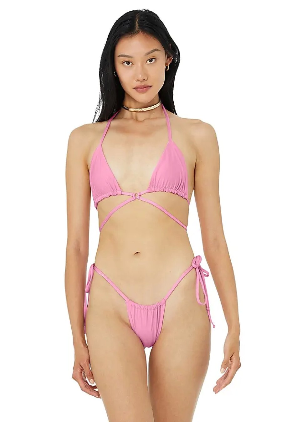 Donne Reiss Costumi Da Bagno | Alo X Frankies Bikini Tatum Top In Rosa Anni '90, Taglia: Media