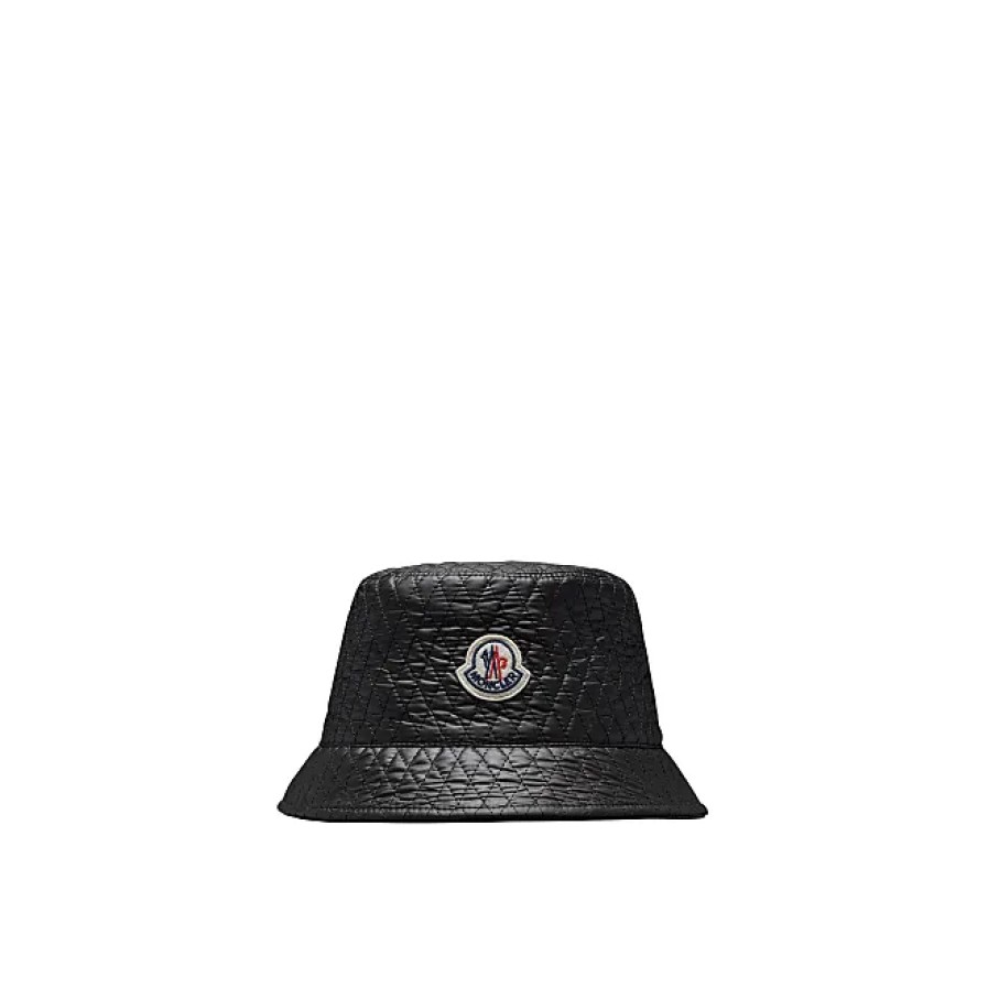 Donne Moncler Cappelli | Cappello Da Pescatore Trapuntato Nero Taglia M