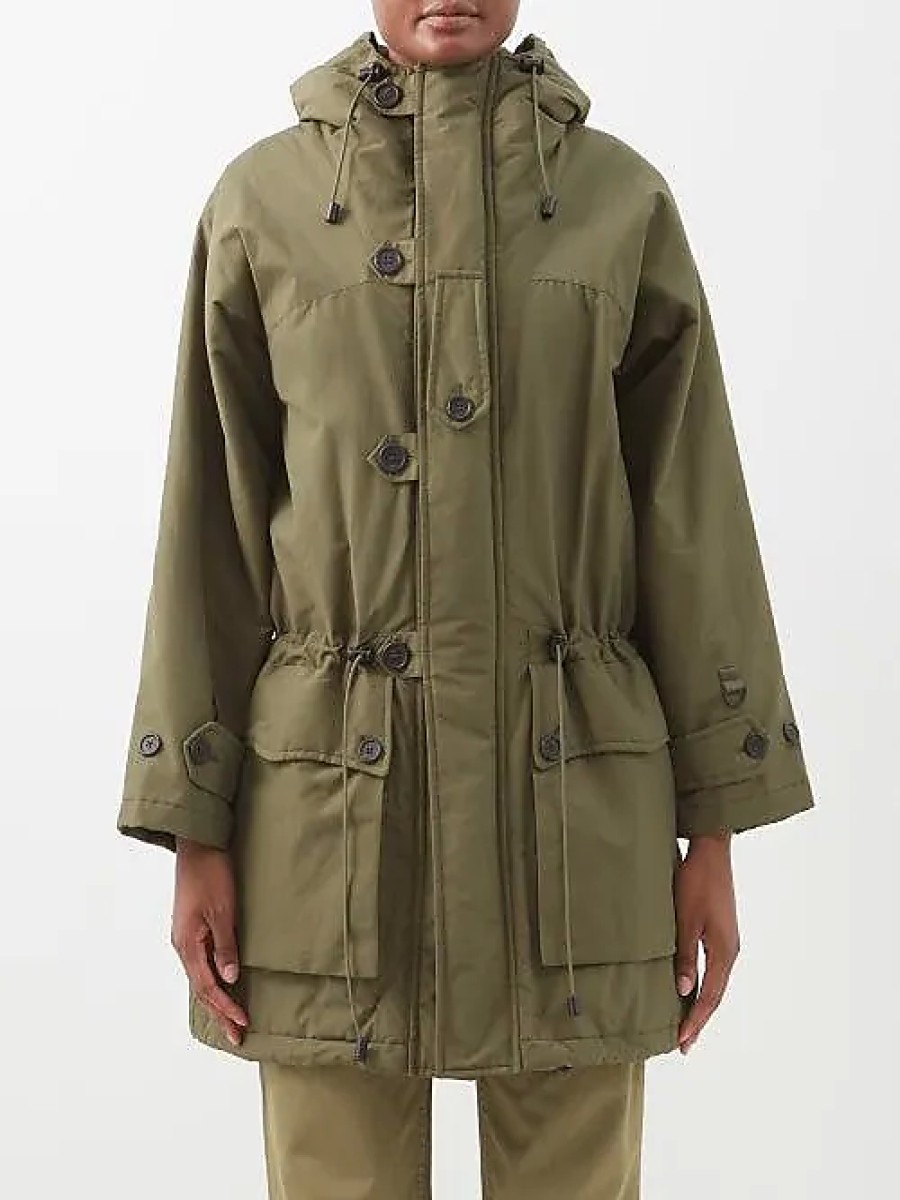 Uomini Moncler Cappotti | Parka Con Cappuccio Fergie In Tela Di Cotone - Donna - Verde