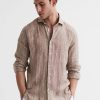 Donne Liverpool LA Camicie | Ruban - Camicia A Maniche Lunghe In Lino Ruban A Righe Larghe Di Farina D'Avena, S