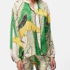 Donne Paul Smith Camicie | Camicia Don Simon In Seta Jacquard Con Stampa Giungla - Donna - Verde Multi