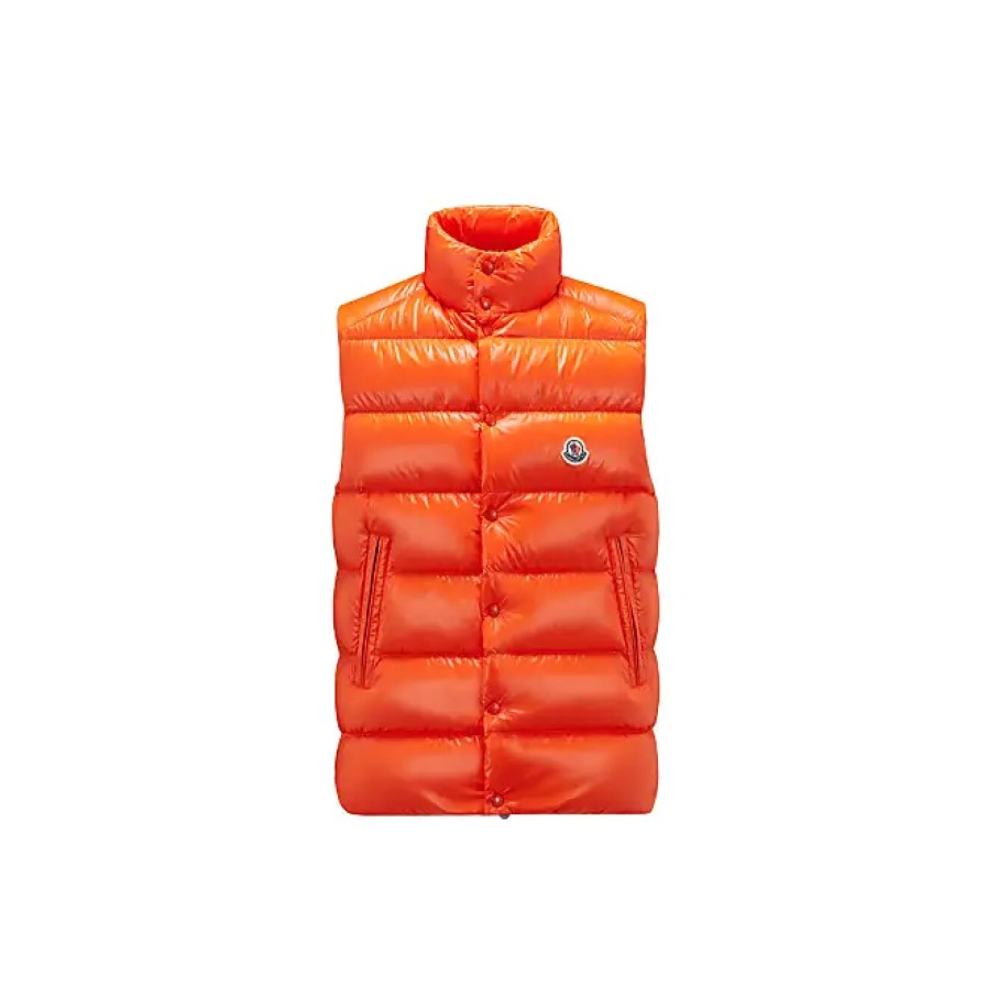 Uomini Moncler Gilet | Gilet In Piumino Tibb Arancione Taglia 1