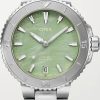 Donne Mont Blanc Orologi | Orologio Aquis Date Automatico 36,5 Mm In Acciaio Inossidabile E Madreperla - Verde - Taglia Unica