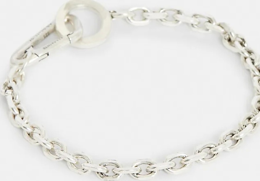 Uomini Mont Blanc Gioielleria | Bracciale A Catena In Argento Sterling Geo