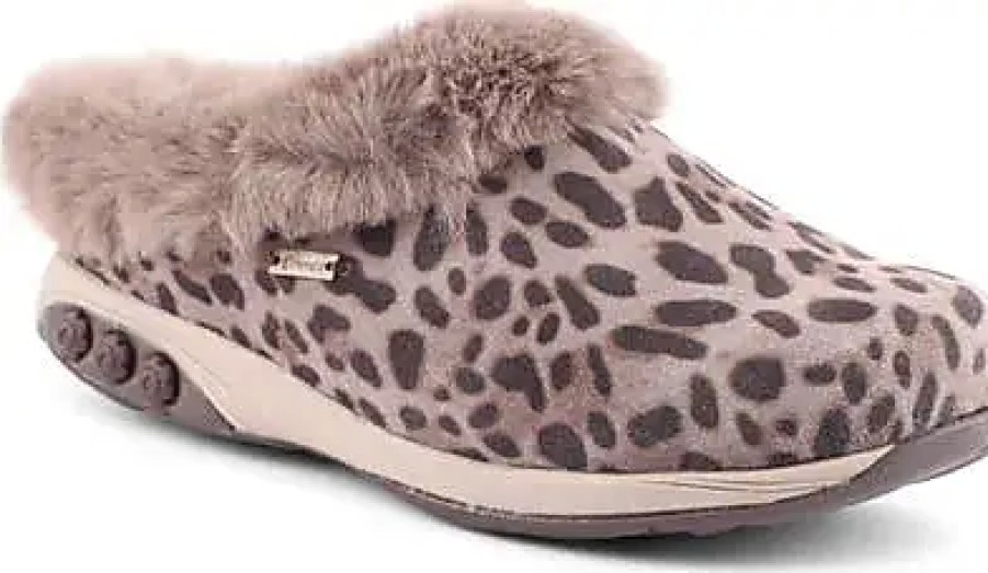 Donne Ganni Pantofole | Pantofola Scarlett In Vero Shearling In Pelle Con Stampa Leopardata A Nordstrom, Taglia 10.5-11Us