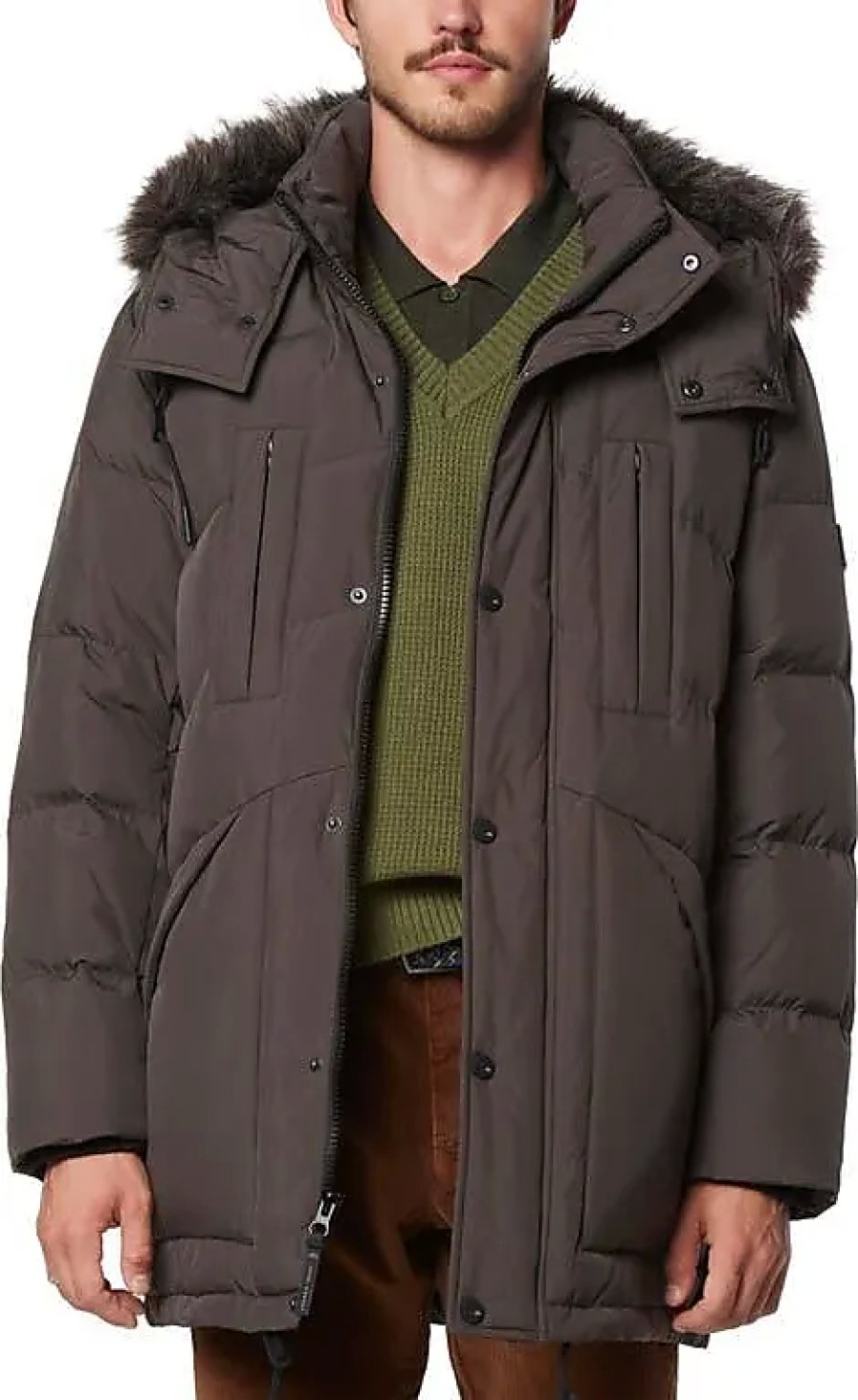 Uomini La parete nord Cappotti | Parka Trapuntato In Piumino Resistente All'Acqua Tremont Con Finiture In Pelliccia Sintetica In Ardesia A Nordstrom, Taglia Xx-Large