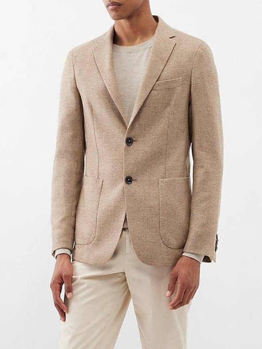 Uomini Paul Smith Abiti | Zegna - Blazer Monopetto In Misto Lana - Uomo - Beige