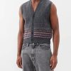 Uomini Coofandy Maglioni | Our Legacy - Gilet In Maglione Di Lana Rugrat Fair Isle - Uomo - Grigio Multi