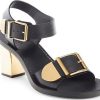 Donne Prada Scarpe Di Pelle | Sandalo Rebecca In Nero A Nordstrom, Taglia 5.5Us