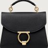 Donne Prada Borse | Gancini Top Handle Donna Nero