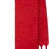 Donne Talbot Sciarpe | Sciarpa Con Frange E Applicazione Del Cavaliere Equestre - Unisex - Lana/Poliammide/Mohair - Taglia Unica - Rosso