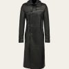 Uomini Diesel Cappotti | Trench Uomo In Pelle Nero Taglia 48