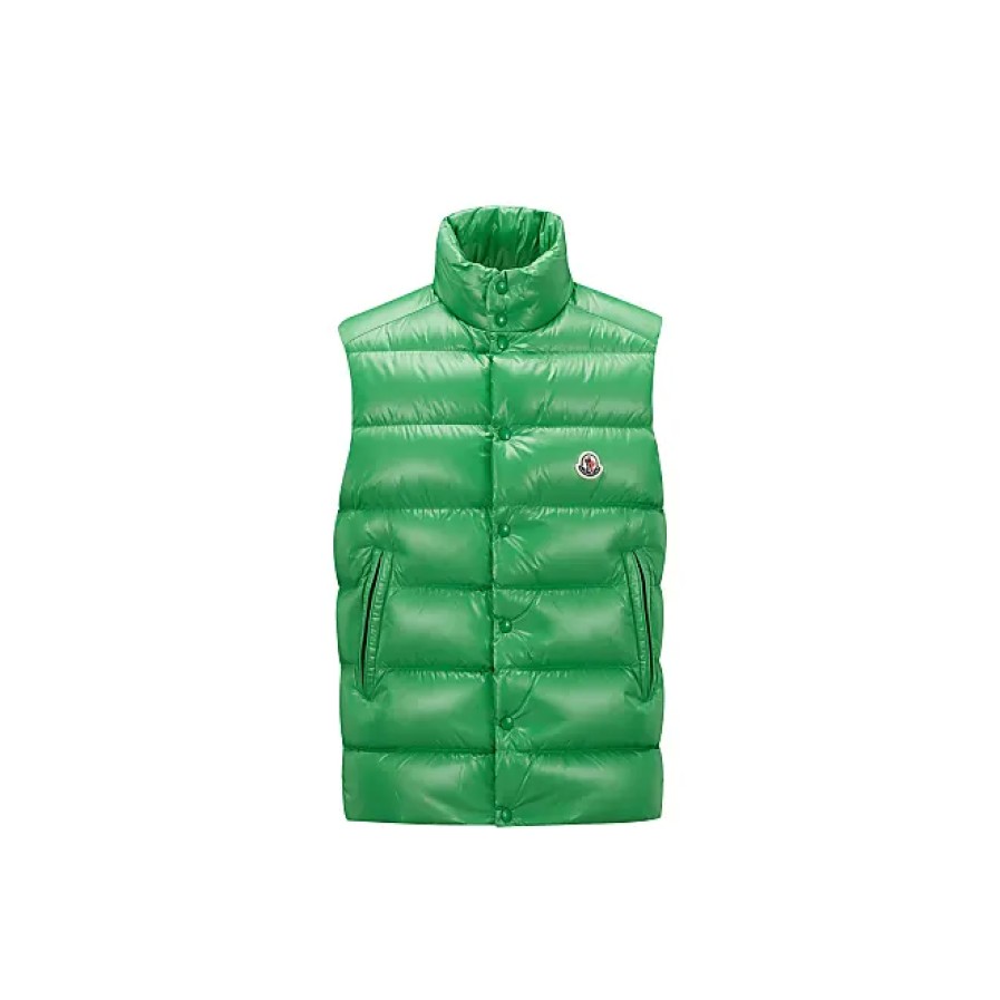 Uomini Moncler Gilet | Gilet In Piumino Tibb Verde Taglia 1