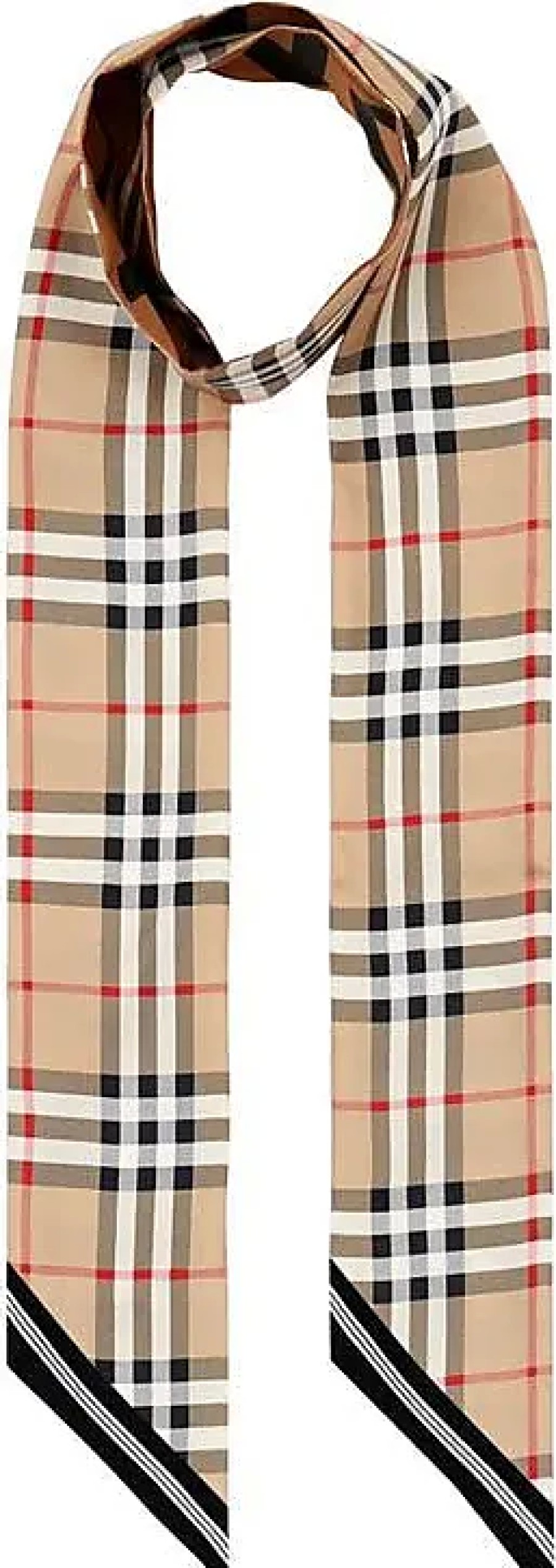 Donne Gucci Sciarpe | Sciarpa Sottile In Seta Di Gelso Con Motivo Vintage Check In Beige Archivio Su Nordstrom