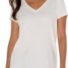 Donne Balenciaga Magliette | T-Shirt Liverpool In Maglia Fiammata Con Scollo A V