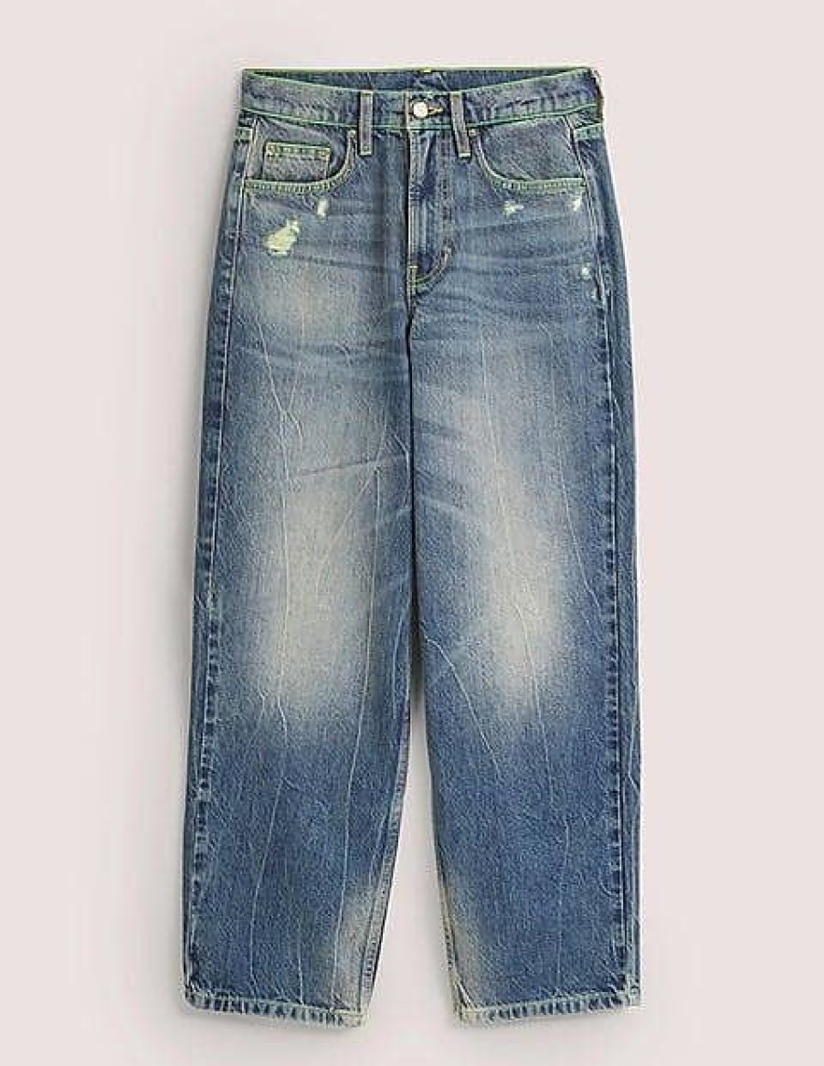 Donne Cornice in denim Jeans | Jeans Affusolati A Vita Alta Tinta Verde Da Donna Boden