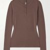 Donne Abbigliamento Vuori Magliette | Henley New Vintage A Maniche Lunghe - Cacao - Marrone - Xs,S,M,L,Xl