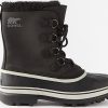 Donne Moonboot Stivali | Stivali In Pelle Foderati In Shearling Caribou - Uomo - Nero Bianco