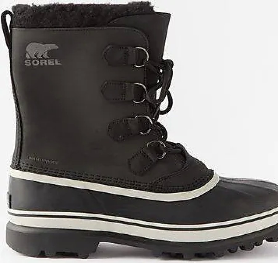 Donne Moonboot Stivali | Stivali In Pelle Foderati In Shearling Caribou - Uomo - Nero Bianco