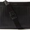 Uomini Prada Borse | Custodia In Pelle Shadow Stripe - Uomo - Nera