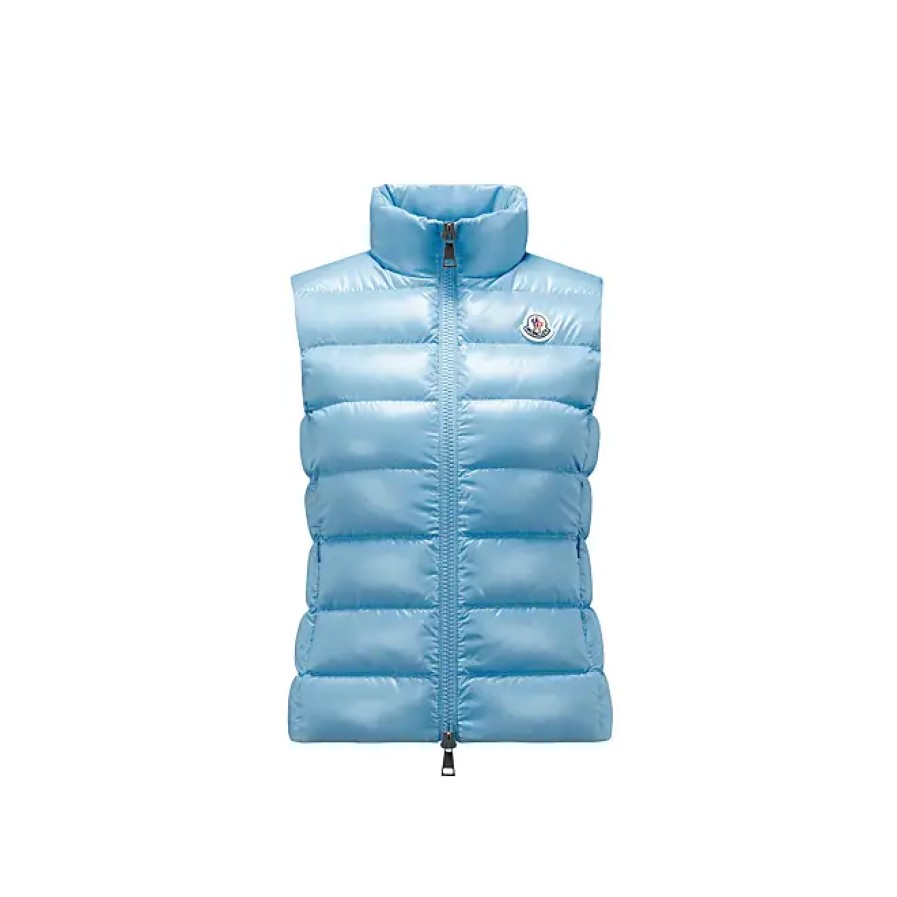 Donne Palm Angels x Moncler Gilet | Gilet In Piumino Ghany Blu Taglia 00