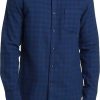 Uomini Quello di Drake Camicie | Camicia Abbottonata In Flanella A Quadri Marcus Con Vestibilita Aderente In Blu Caspia E Blu Scuro Marcus Plaid A Nordstrom, Taglia Xx-Large