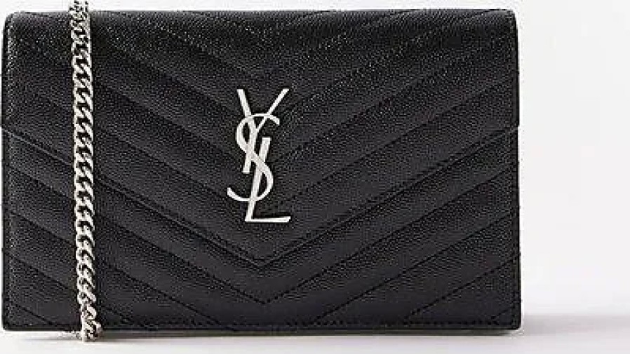 Donne San Lorenzo Borse | Borsa A Tracolla Cassandre Ysl-Logo In Pelle Trapuntata - Donna - Nera