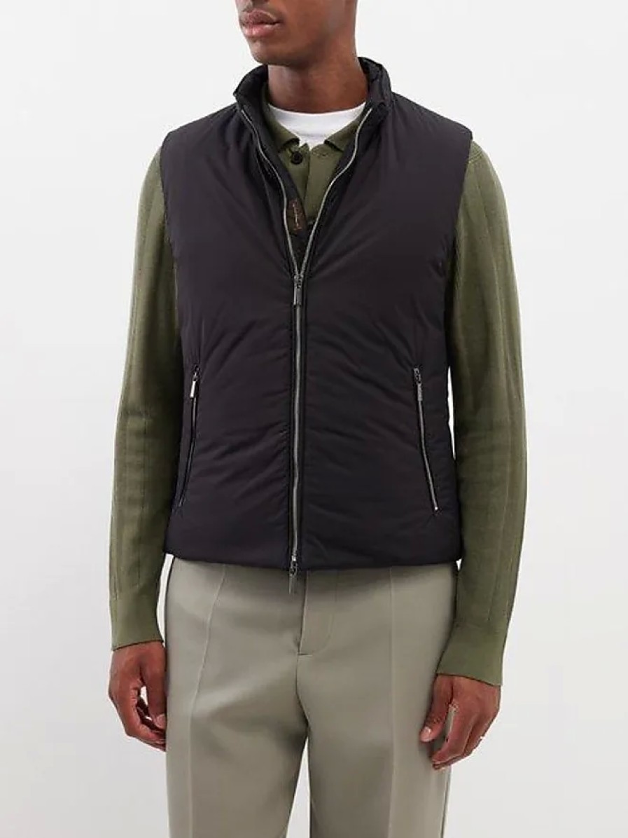 Donne Moncler Gilet | Moorer - Gilet Tecnico Uros In Piumino - Uomo - Nero