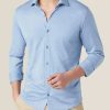 Donne Persone libere Camicie | Camicia Como Seta-Cotone Azzurra