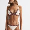 Donne Reiss Costumi Da Bagno | Freya - Top Bikini Con Fascia Sottoseno A Righe Bianche, Us 6