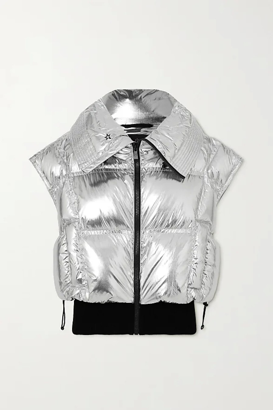 Donne Palm Angels x Moncler Gilet | Gilet In Piuma Metallizzata Trapuntata Sierra - X Small, Small, Medium, Large