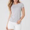 Donne Dunhill Magliette | T-Shirt Alosoft Finesse In Grigio Erica Atletica, Taglia: Xs