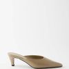 Donne Lusingato Muli | Sabot In Pelle Patent 55 - Donna - Beige